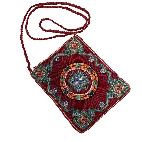 Vintage Hand Beaded Christiana Crossbody Boho Bag - Picture 1 of 6